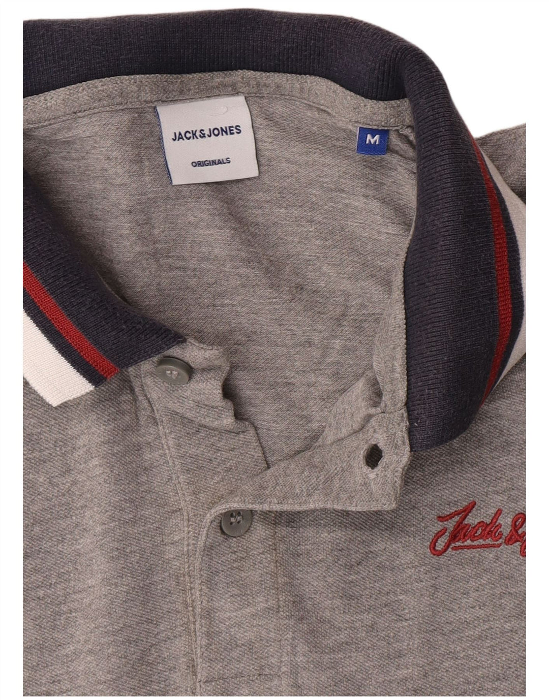 Ανδρικό μπλουζάκι πόλο Jack & Jones με γκρι χρώμα