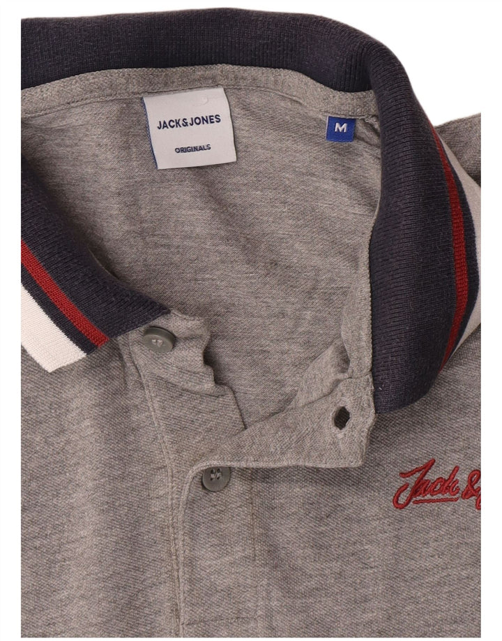 Ανδρικό μπλουζάκι πόλο Jack & Jones με γκρι χρώμα