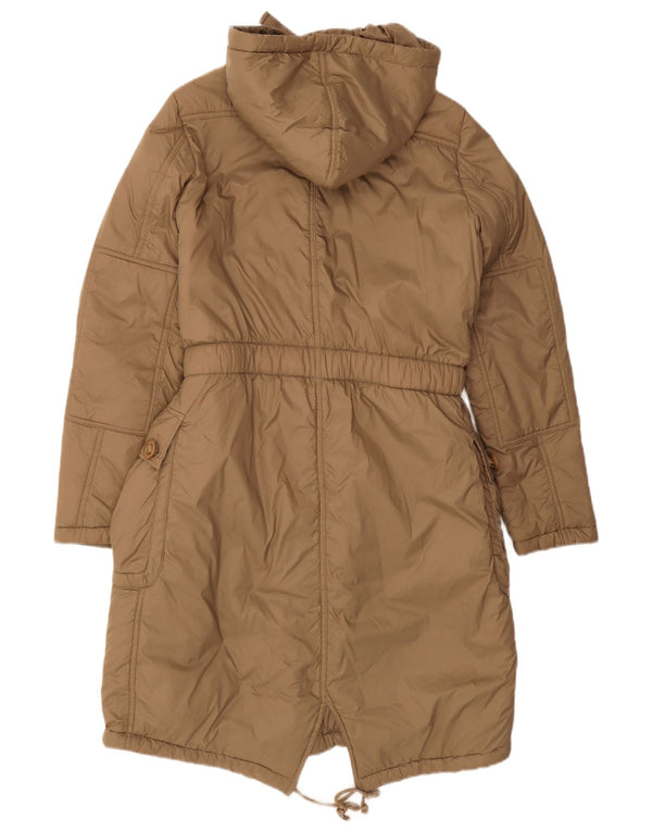 Replay γυναικείο μπουφάν με κουκούλα Parka UK 10 Small Brown Polyamide