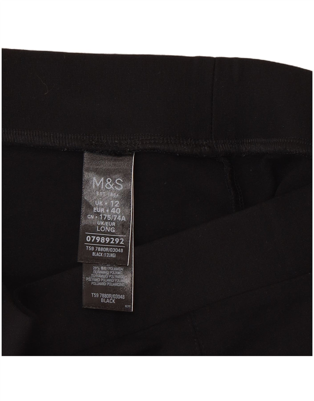 Γυναικεία κολάν Marks & Spencer UK 12 Medium Black Viscose