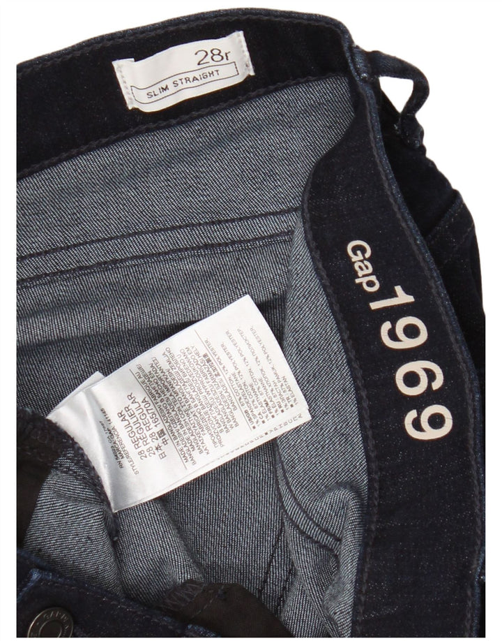 Gap Γυναικείο Slim Straight Jeans W28 L32 Navy Blue Cotton