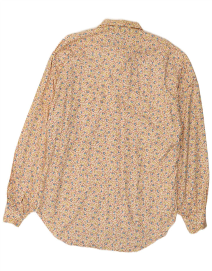 Vintage Ανδρικό πουκάμισο Μεσαίο Μπεζ φλοράλ βαμβακερό