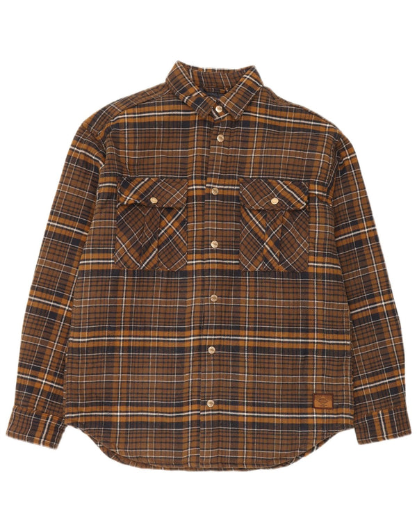 Jack & Jones Ανδρικό πουκάμισο Ξυλοκόπος Φανελένιο Μεγάλο Καφέ Βαμβακερό