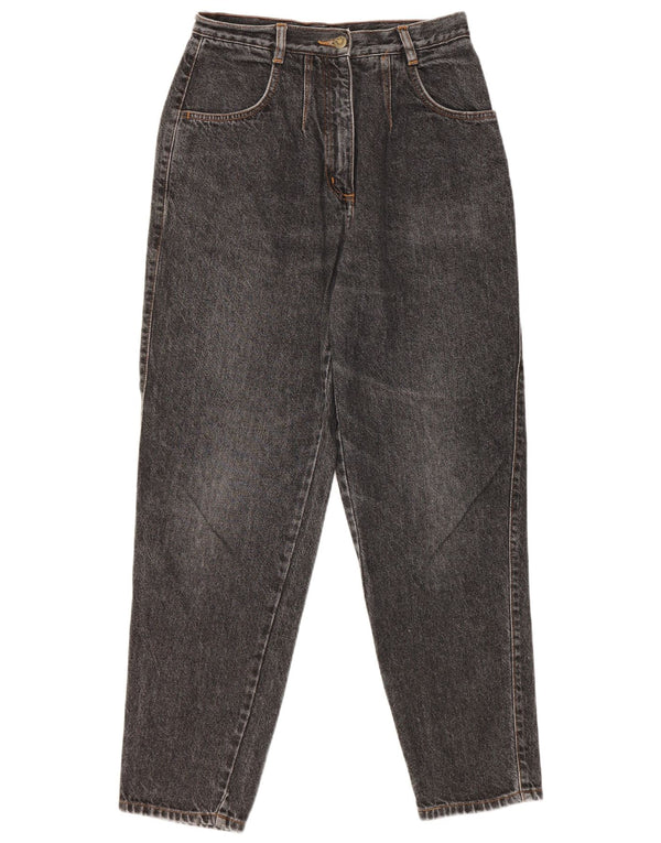 Vintage γυναικείο ψηλό κωνικό τζιν UK 14 Medium W26 L29 Γκρι βαμβακερό