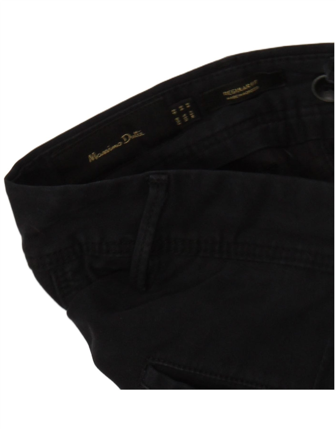 MASSIMO DUTTI Ανδρικό παντελόνι Chino με κανονική εφαρμογή EU 44 Large W34 L31 Μαύρο