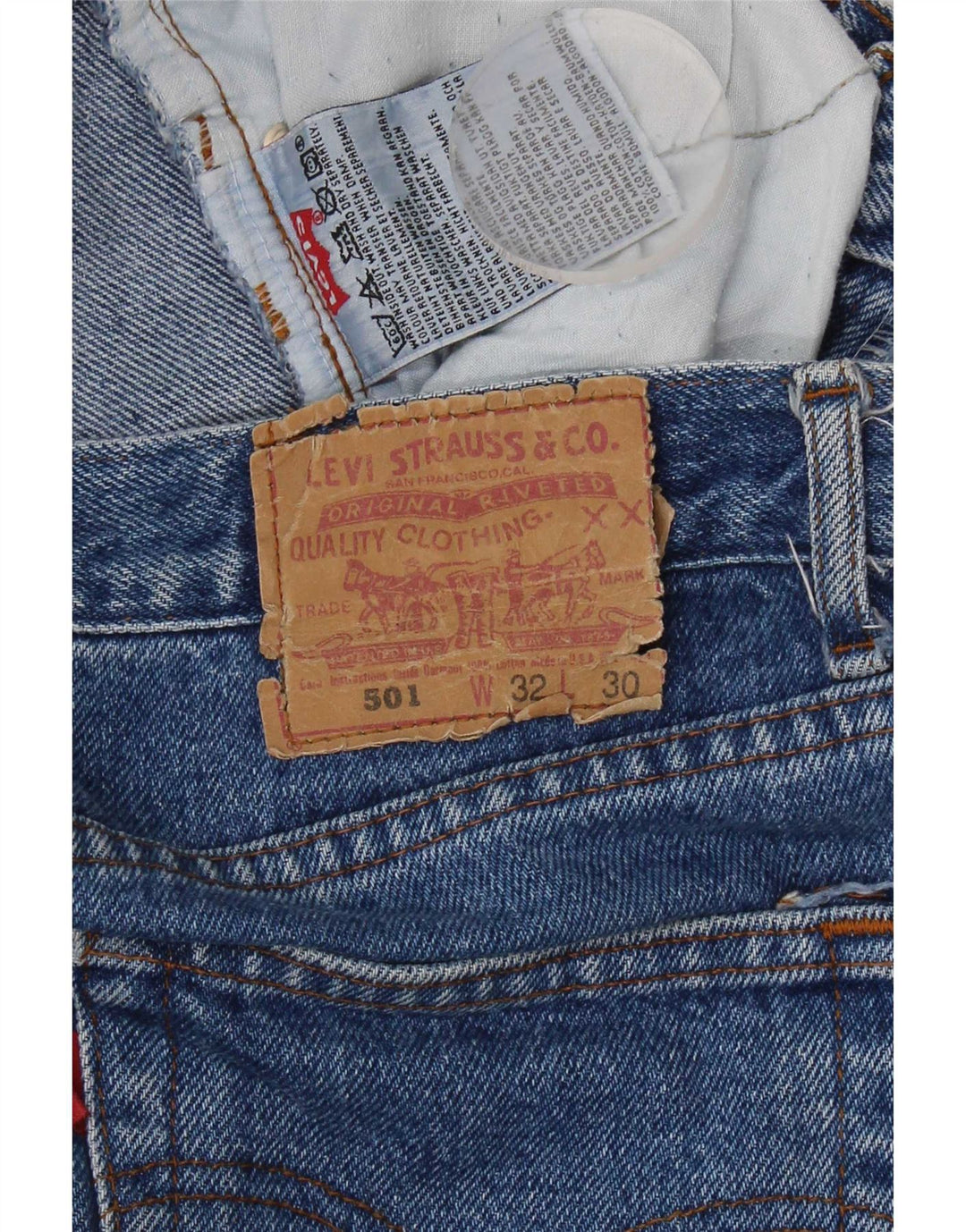 Levi's Womens 501 Straight Jeans W32 L30 Blue Cotton