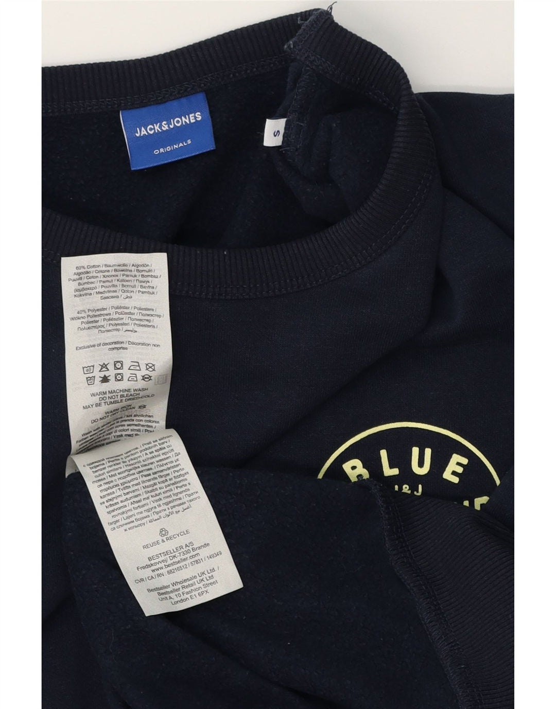 JACK & JONES Ανδρικό Φούτερ Jumper Μικρό Ναυτικό Μπλε Βαμβακερό