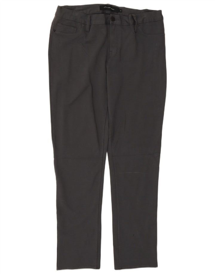 CALVIN KLEIN Γυναικείο Slim Casual Παντελόνι US 14 XL W34 L32 Γκρι βισκόζη