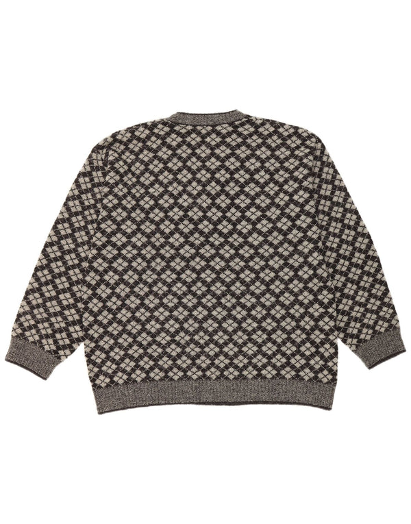 Ανδρικό πουλόβερ Gioferrari με V λαιμόκοψη IT 54 XL Grey Argyle/Diamond