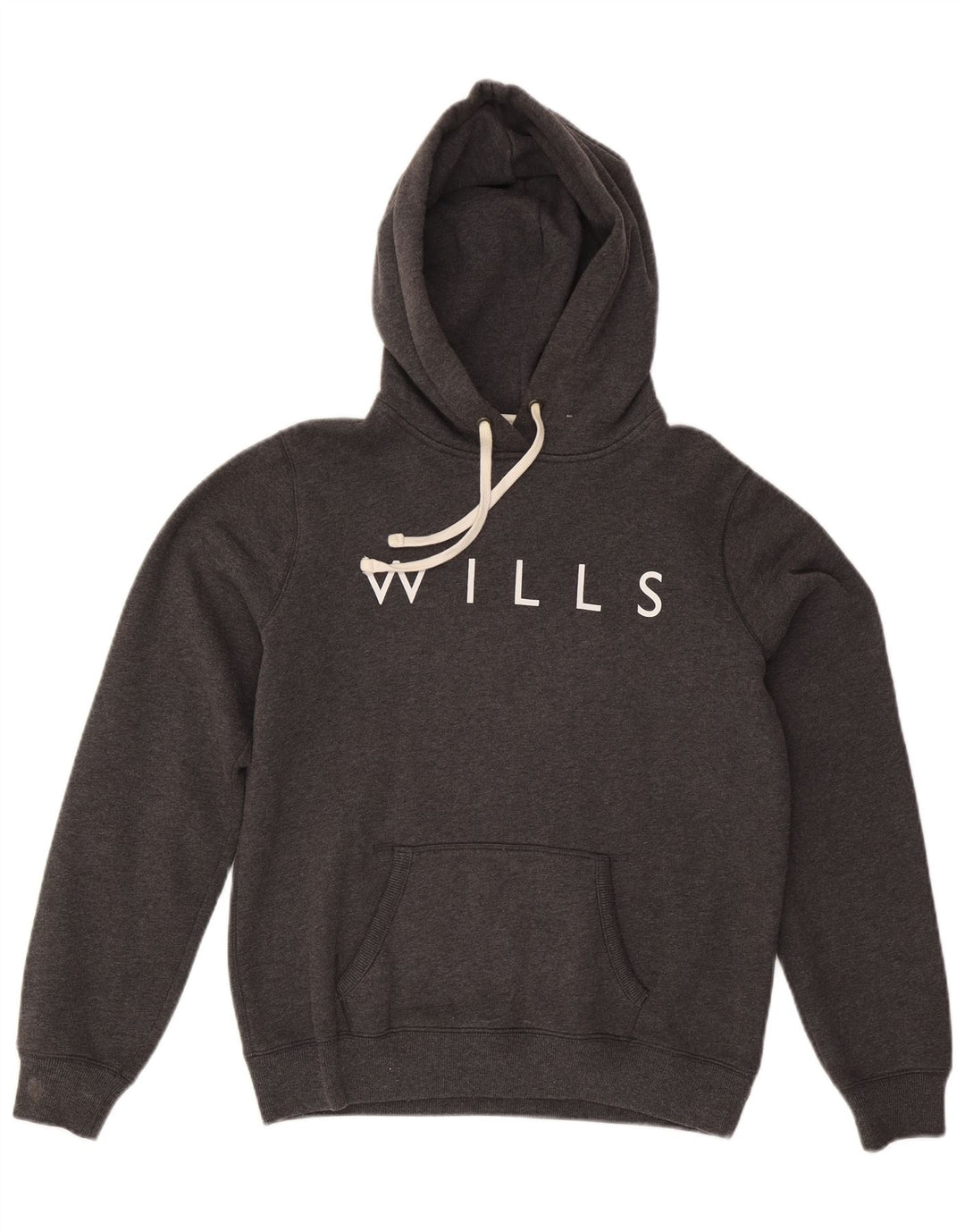 JACK WILLS Γυναικείο γραφικό μπλούζα με κουκούλα UK 14 μεγάλο γκρι βαμβακερό