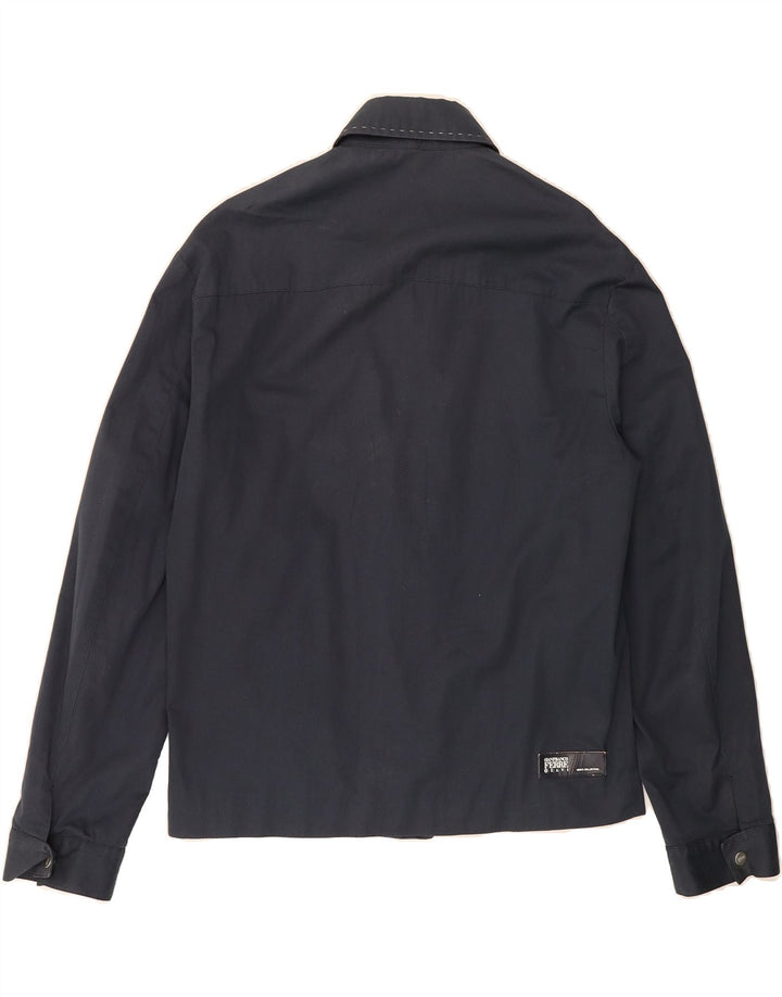 GIANFRANCO FERRE Mens Bomber Jacket UK 40 Large Navy Blue Cotton Vintage Gianfranco Ferre and Second-Hand Gianfranco Ferre from Messina Hembry 