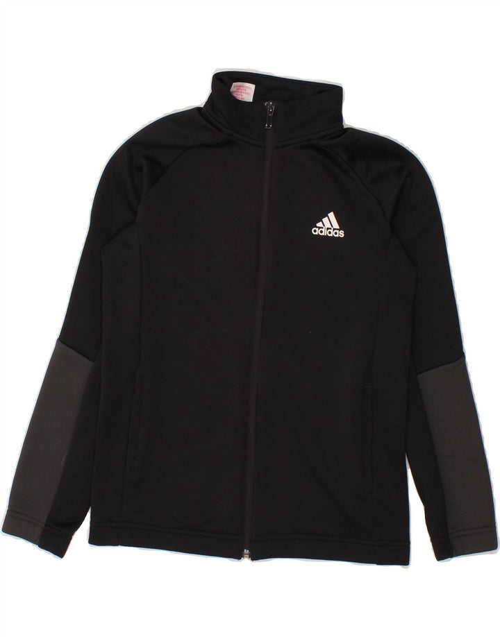 ADIDAS Boys Aeroready Tracksuit Top Jacket 9-10 Years Black Polyester Vintage Adidas and Second-Hand Adidas from Messina Hembry 