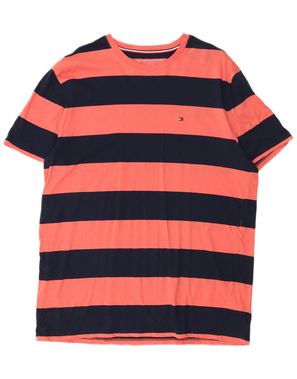 Ανδρικό T-Shirt Tommy Hilfiger Top XL Ροζ ριγέ βαμβακερό