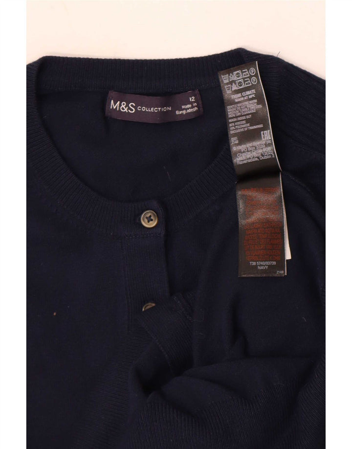 Marks & Spencer Γυναικεία ζακέτα πουλόβερ UK 12 Medium Navy Blue Viscose