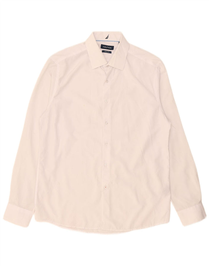 Ανδρικό πουκάμισο Nautica Slim Fit Size 16 1/2 Large White Polyester