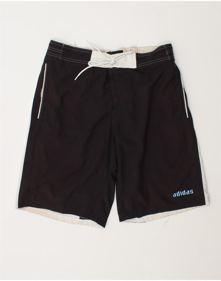 Ανδρικό γραφικό σορτς κολύμβησης Adidas, μεσαίο μαύρο χρώμα, πολυεστέρας