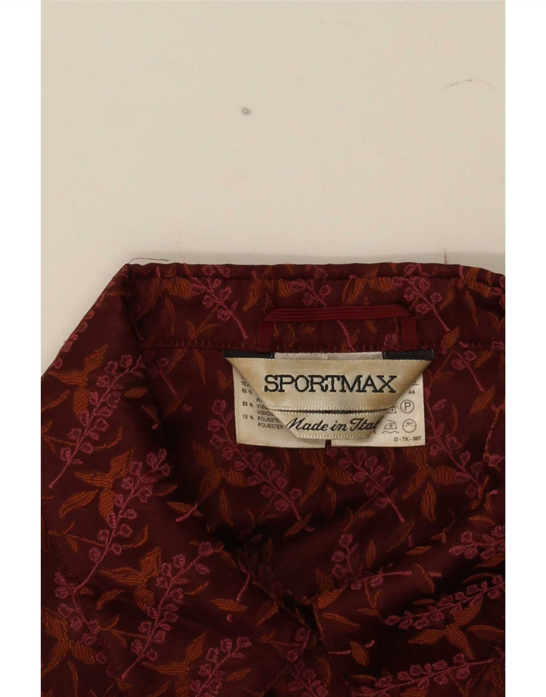 Sportmax Γυναικείο κοντομάνικο σακάκι UK 12 Μεσαίο Καφέ Floral
