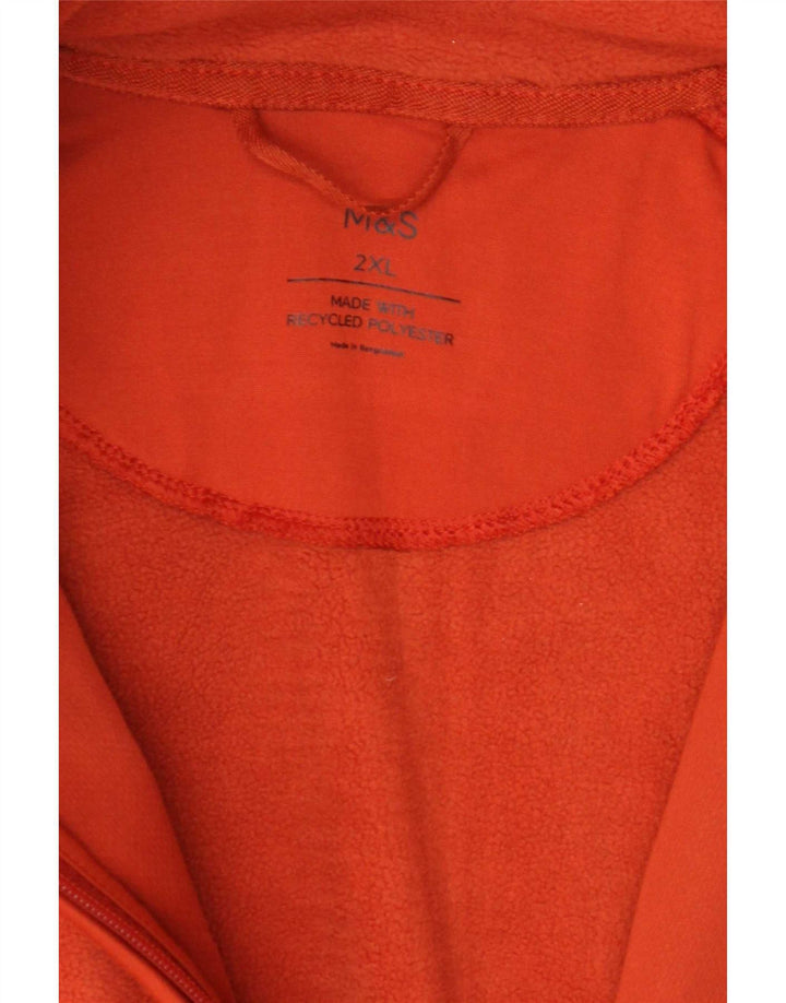 Marks & Spencer Ανδρικό Fleece Jacket UK 44 2XL Orange Polyester