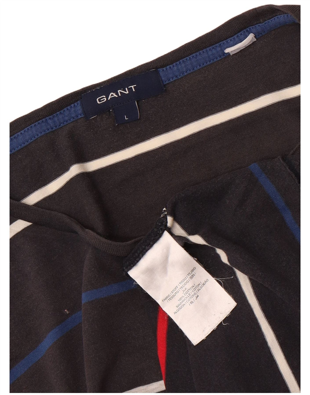 GANT Ανδρικό T-Shirt Top μεγάλο γκρι ριγέ βαμβακερό