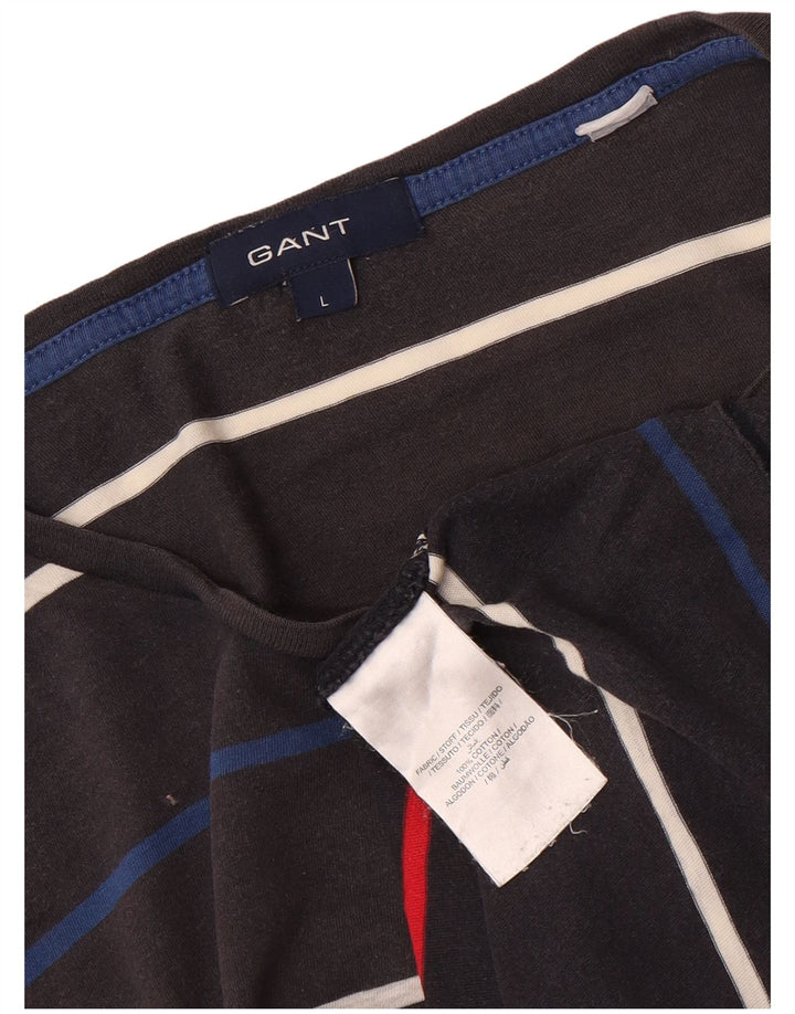 GANT Ανδρικό T-Shirt Top μεγάλο γκρι ριγέ βαμβακερό
