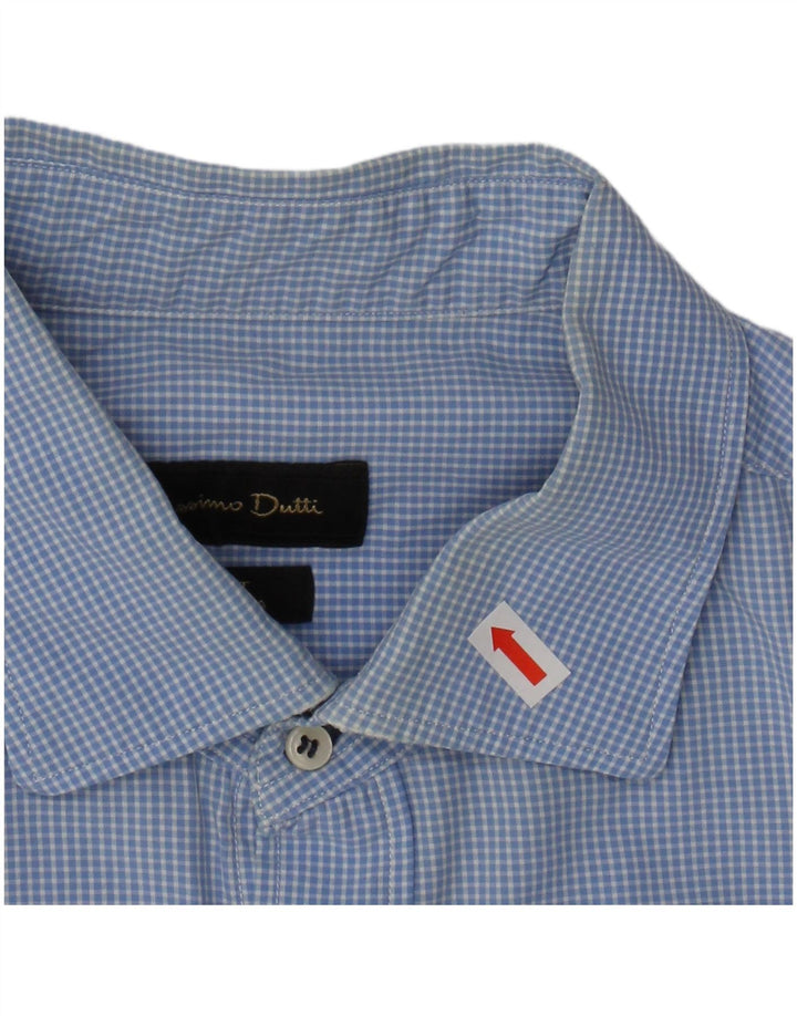 MASSIMO DUTTI Ανδρικό πουκάμισο Slim Fit XL Blue Gingham