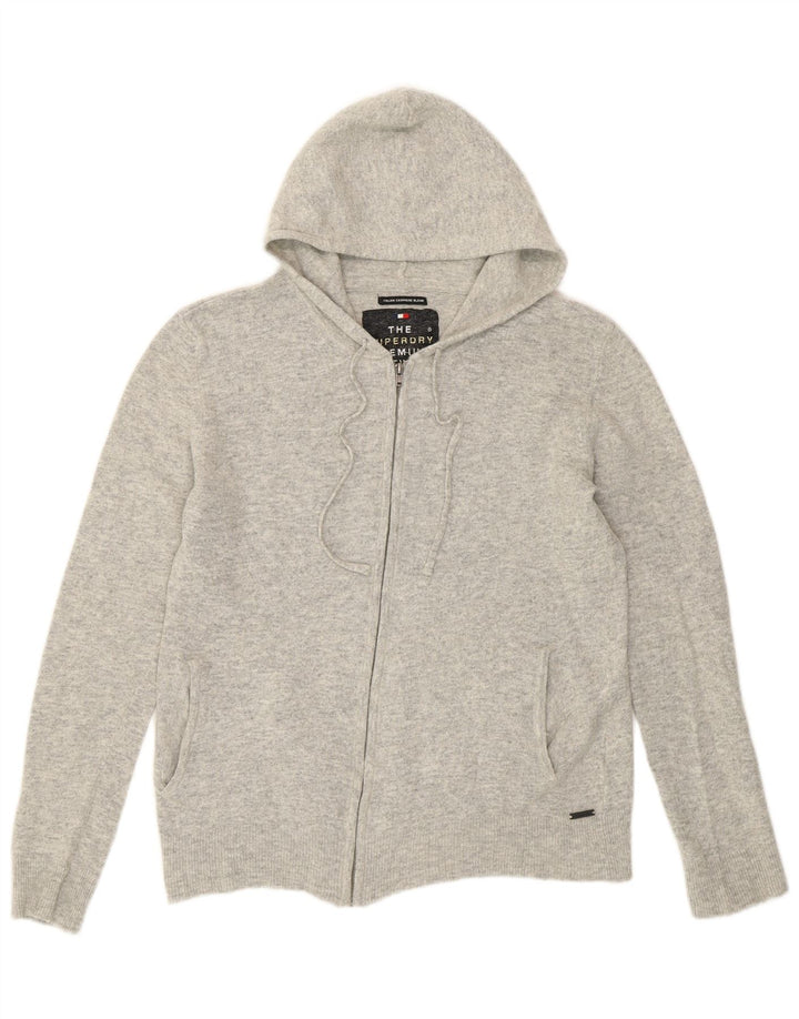 Γυναικείο πουλόβερ ζακέτα με κουκούλα Superdry UK 14 Medium Grey Wool
