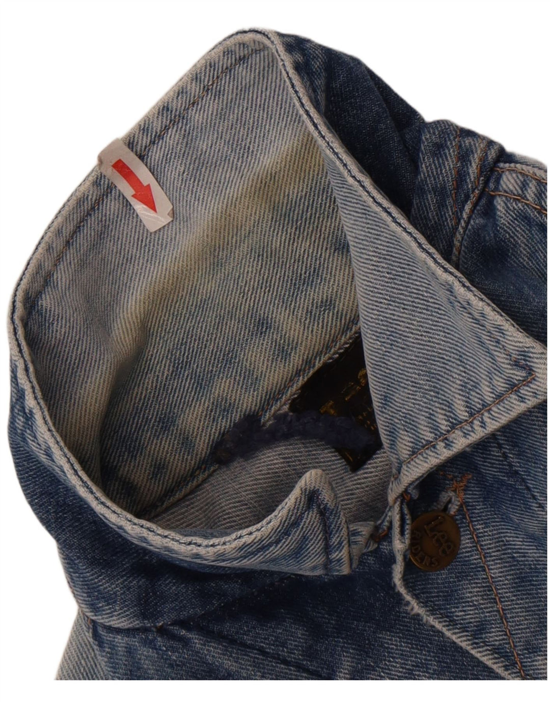 Lee Womens Crop Τζιν Μπουφάν UK 12 Medium Blue