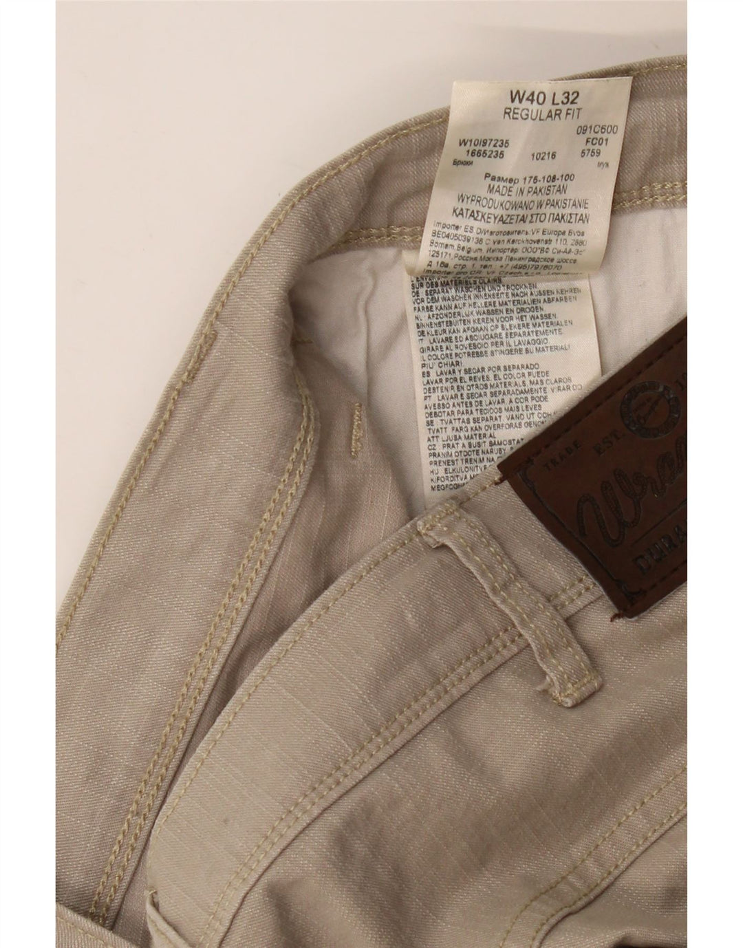 WRANGLER Ανδρικό ίσιο παντελόνι με κανονική εφαρμογή W40 L32 Μπεζ βαμβακερό