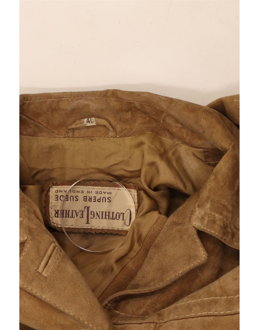 Γυναικείο Suede Jacket VINTAGE IT 46 Large Beige Leather