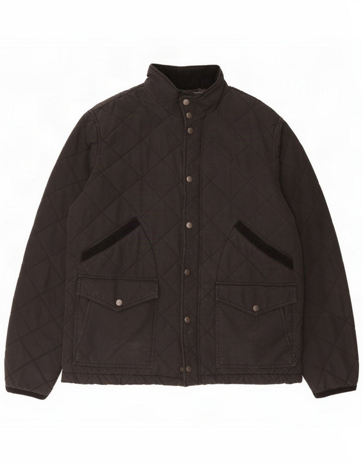 Fat Face Mens Quilted Jacket UK 42 XL Black Polyester
