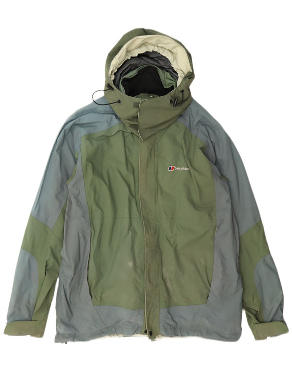 Berghaus Ανδρικό μπουφάν βροχής με κουκούλα UK 40 Large Green Colourblock Nylon