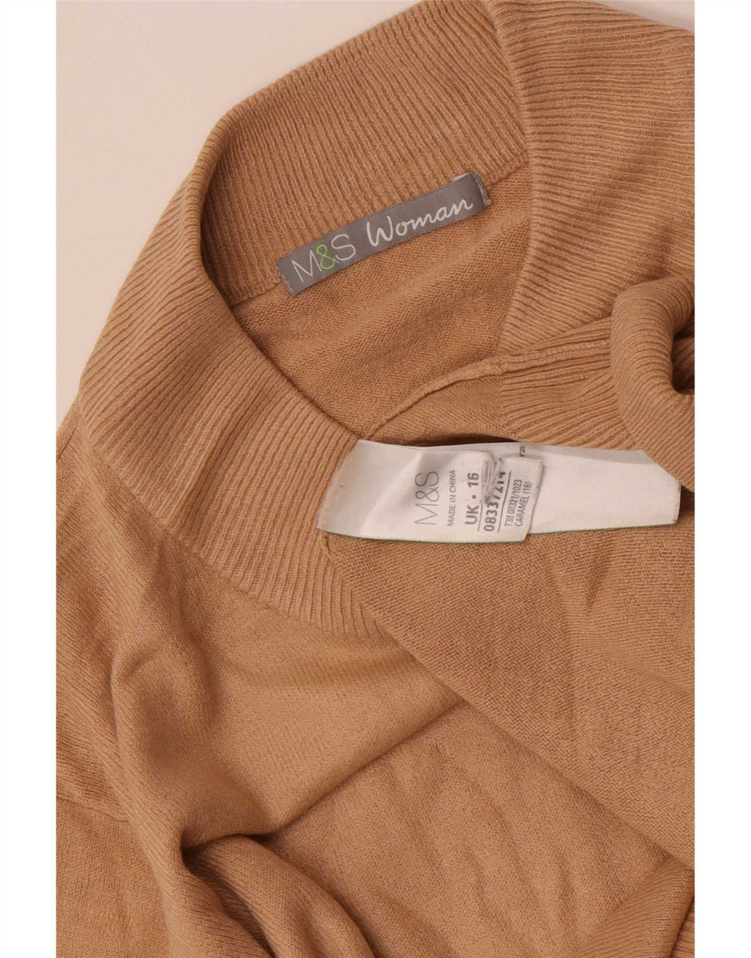 Marks & Spencer Γυναικείο πουλόβερ με λαιμό χελώνα UK 16 μεγάλο καφέ