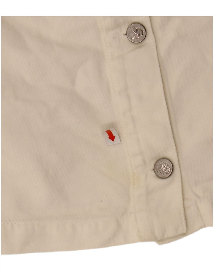 Γυναικεία Μίνι Φούστα CALVIN KLEIN W30 Βαμβακερή σε μεσαίο υπόλευκο