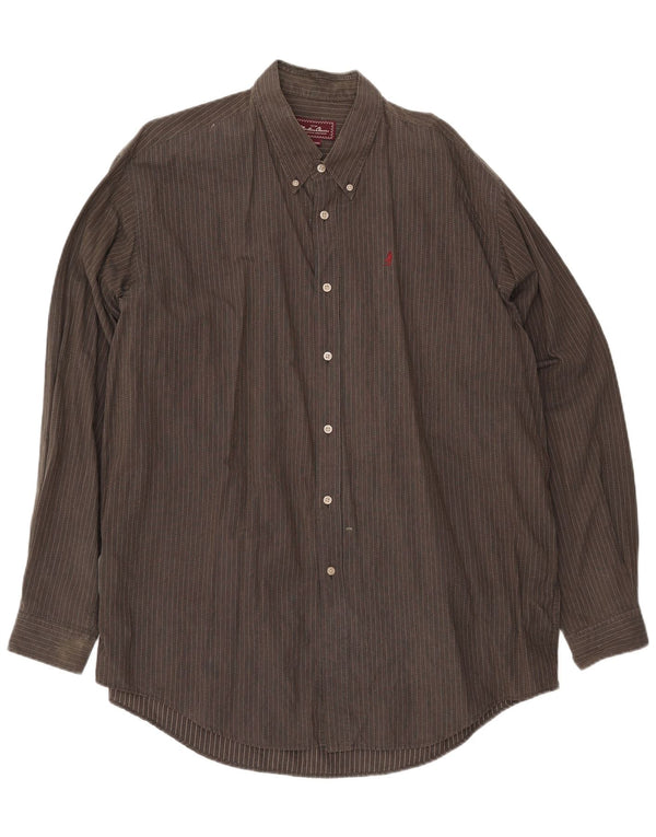 Ανδρικό πουκάμισο Marlboro Classics 3XL Γκρι βαμβακερό ριγέ