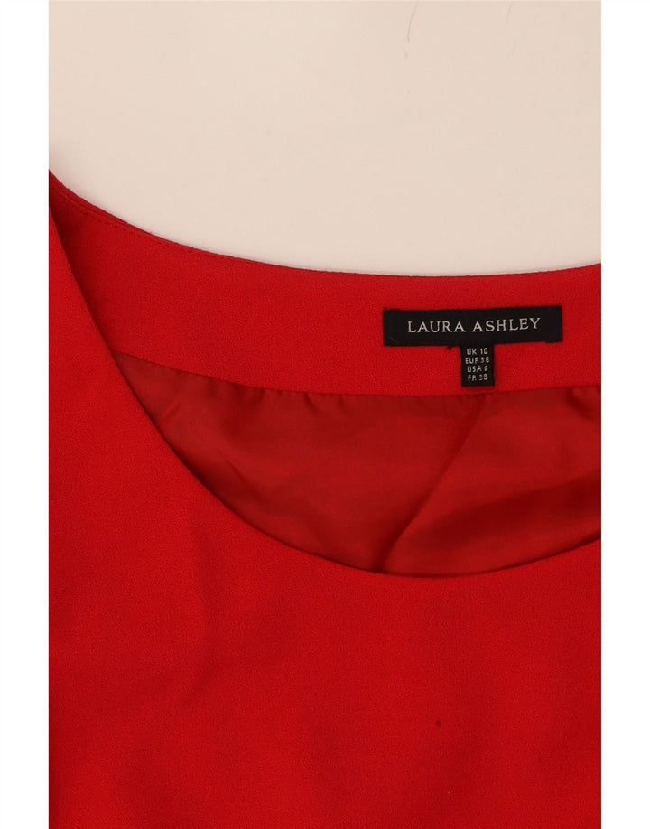 LAURA ASHLEY Womens Sheath Dress UK 10 Small Red Polyester Vintage Laura Ashley and Second-Hand Laura Ashley from Messina Hembry 