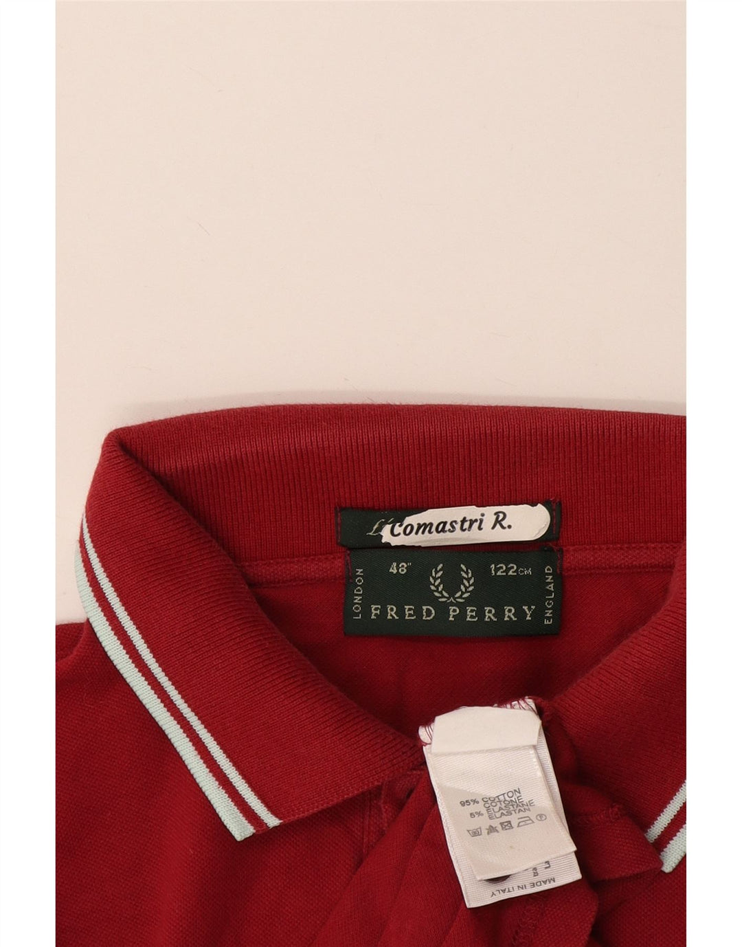 Fred Perry Ανδρικό πουκάμισο Polo IT 48 Βαμβακερό μεσαίο μπορντό