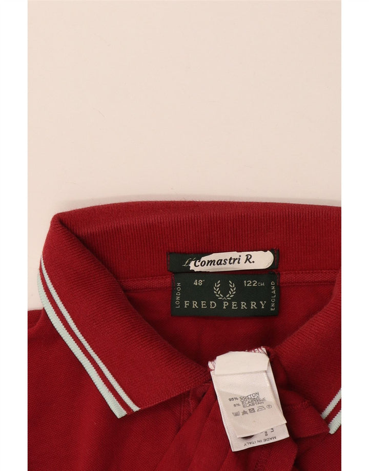 Fred Perry Ανδρικό πουκάμισο Polo IT 48 Βαμβακερό μεσαίο μπορντό