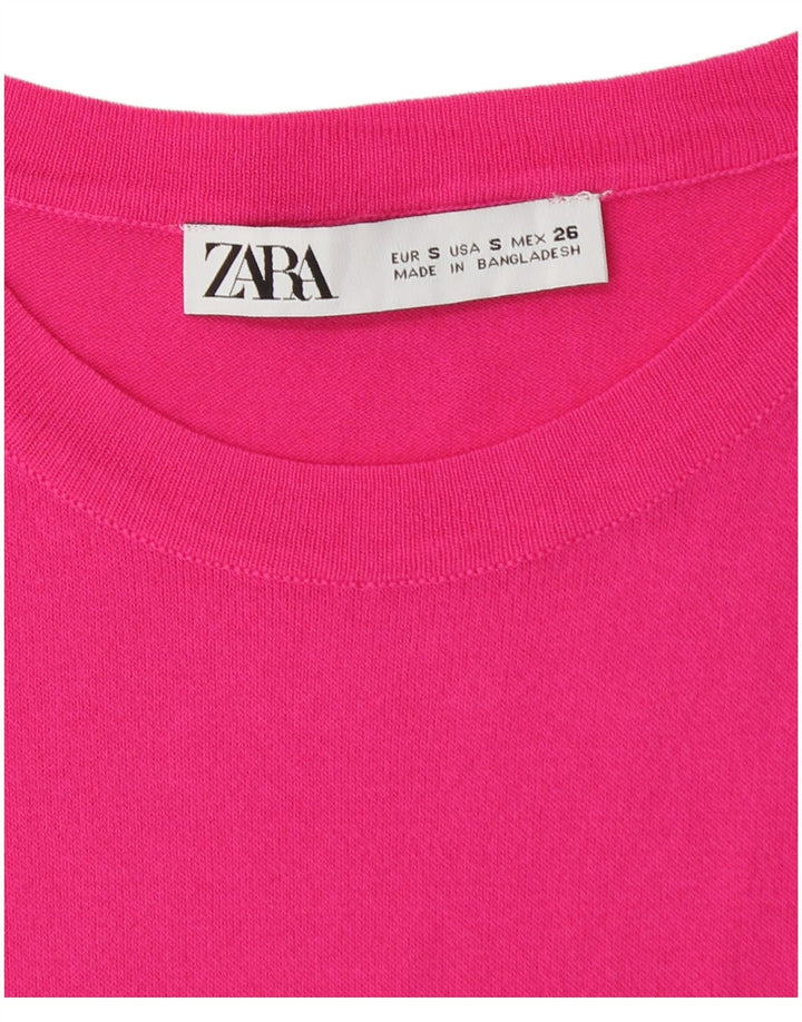 Zara Γυναικείο T-Shirt Top UK 8 Small Pink