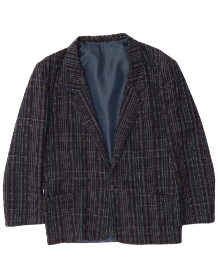 GIERRE Ανδρικό σακάκι με 1 κουμπί UK 38 Medium Navy Blue Geometric