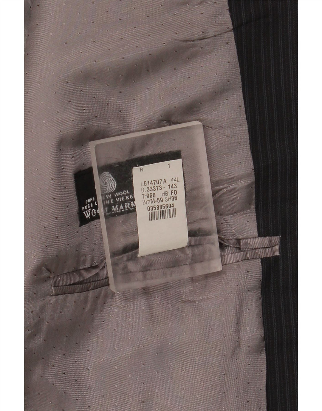 Calvin Klein Ανδρικό Longline Blazer Jacket UK 44 2XL Black Pinstripe New Wool