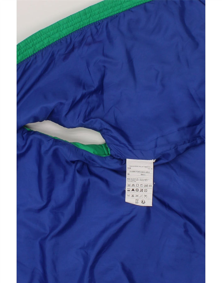 BENETTON Boys Hooded Padded Gilet 3-4 Years Green Polyester Vintage Benetton and Second-Hand Benetton from Messina Hembry 
