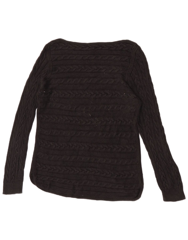 Ralph Lauren Γυναικείο πουλόβερ με λαιμόκαυστο UK 18 XL μαύρο βαμβακερό