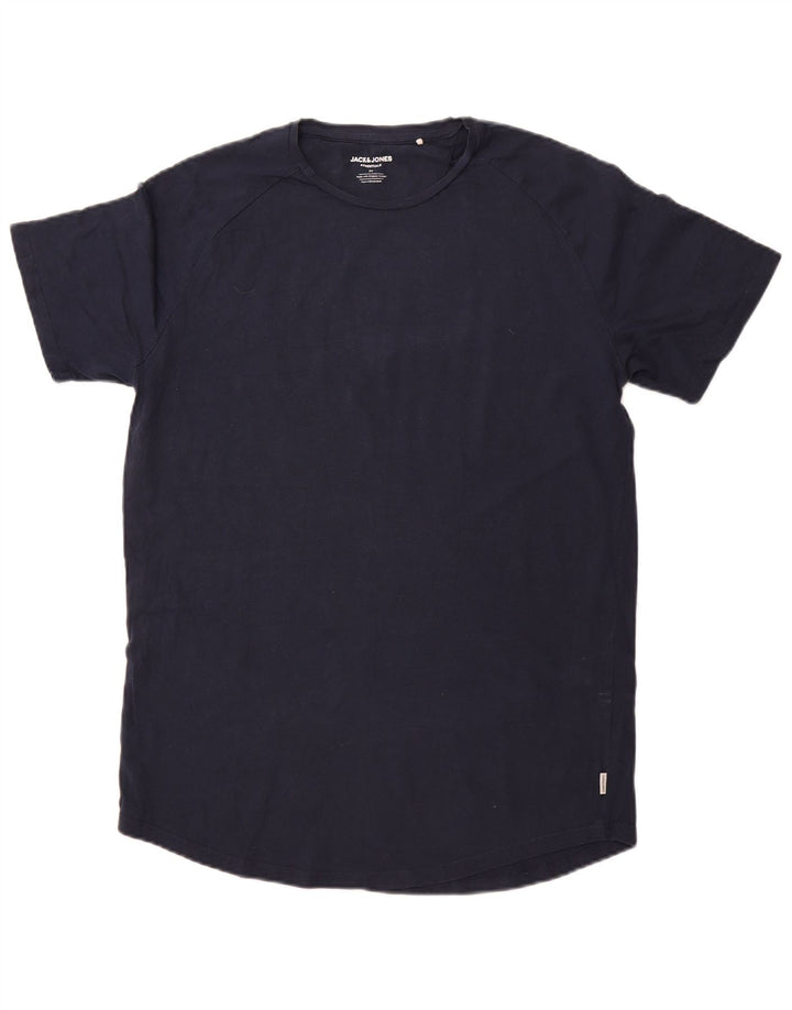 Ανδρικό T-Shirt JACK & JONES Τοπ μεσαίο ναυτικό μπλε βαμβακερό