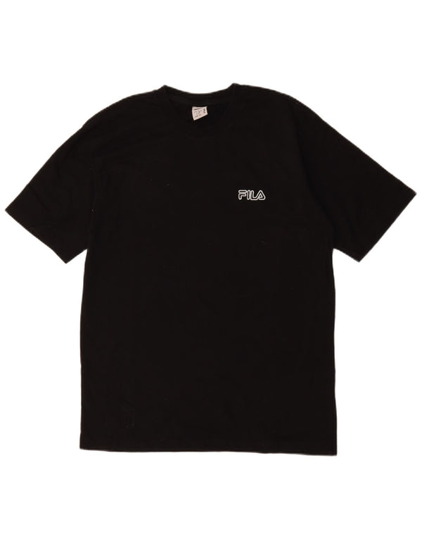 Ανδρικό T-Shirt Fila Top Μικρό μαύρο βαμβακερό