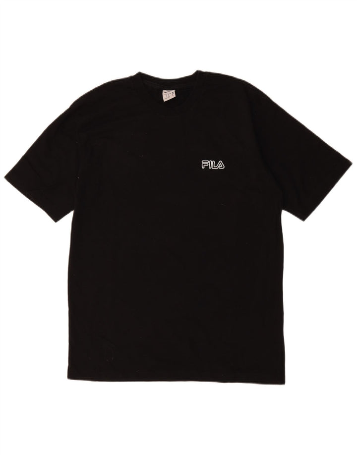 Ανδρικό T-Shirt Fila Top Μικρό μαύρο βαμβακερό