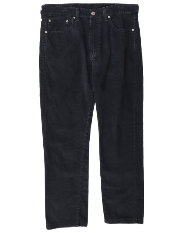Levi's Mens 505 Straight Corduroy Παντελόνι W33 L28 Navy Blue Cotton