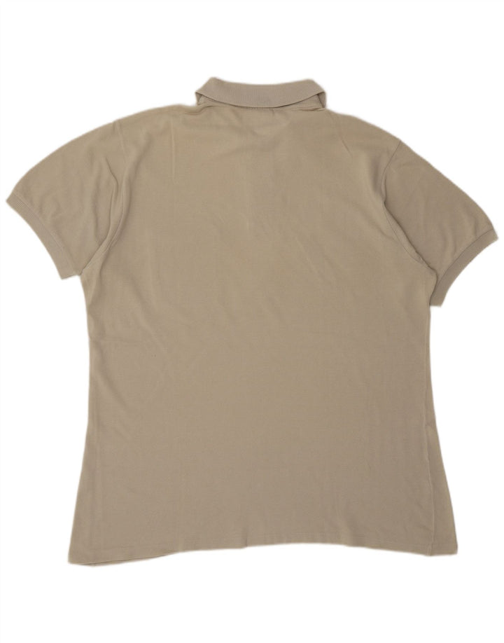 LACOSTE Mens Polo Shirt Size 5 Large Beige Cotton