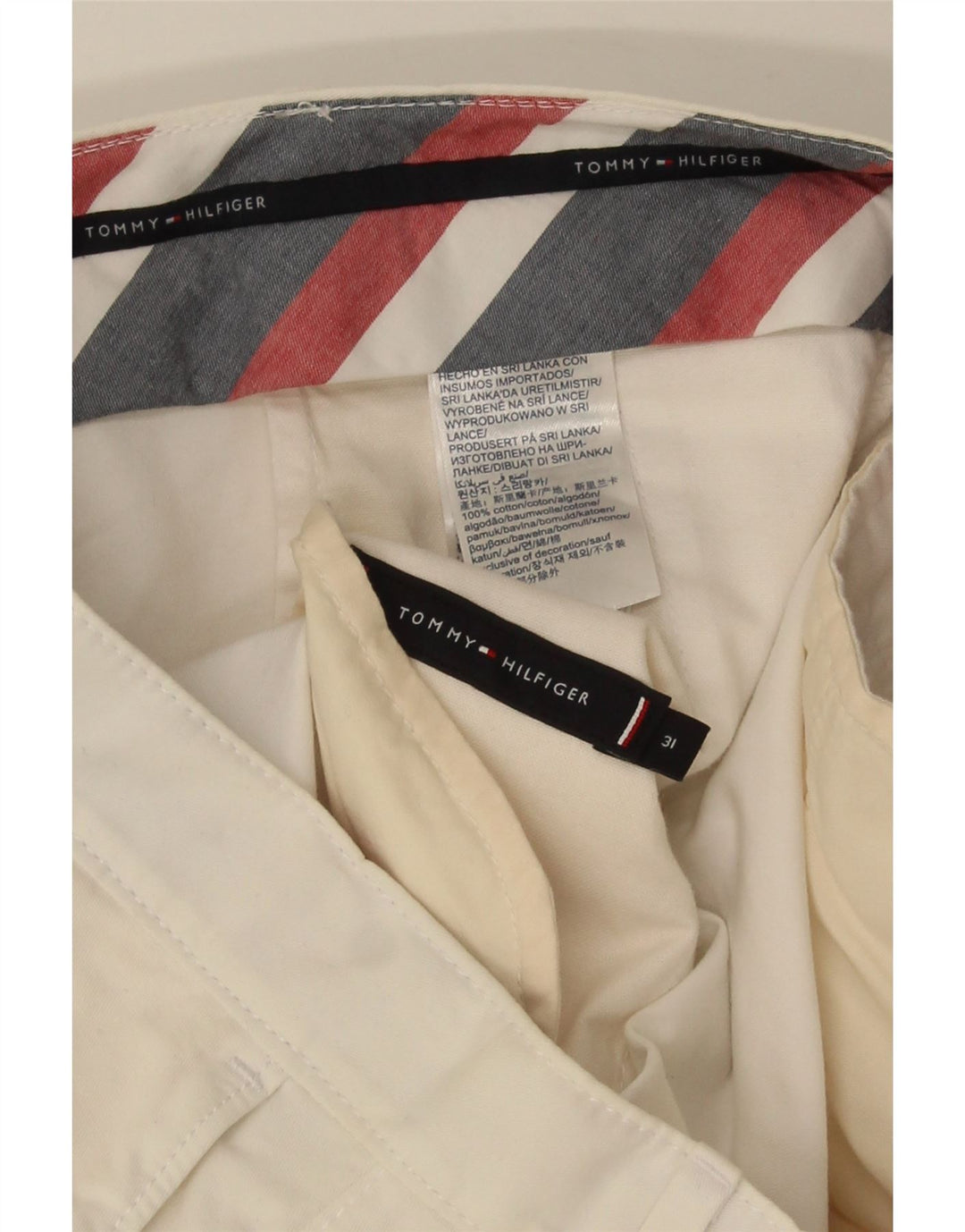 TOMMY HILFIGER Ανδρικό σορτς Chino W31 Μεσαίο λευκό βαμβακερό