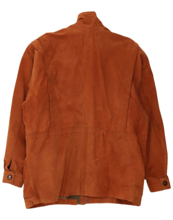 Vintage Ανδρικό Δερμάτινο Μπουφάν UK 42 XL Καφέ Colourblock