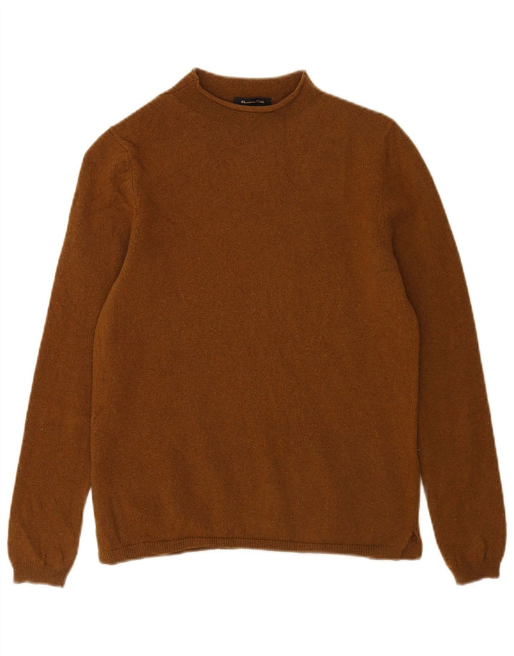 Massimo Dutti γυναικείο πουλόβερ με λαιμό χελώνα UK 10 Μικρό καφέ μαλλί
